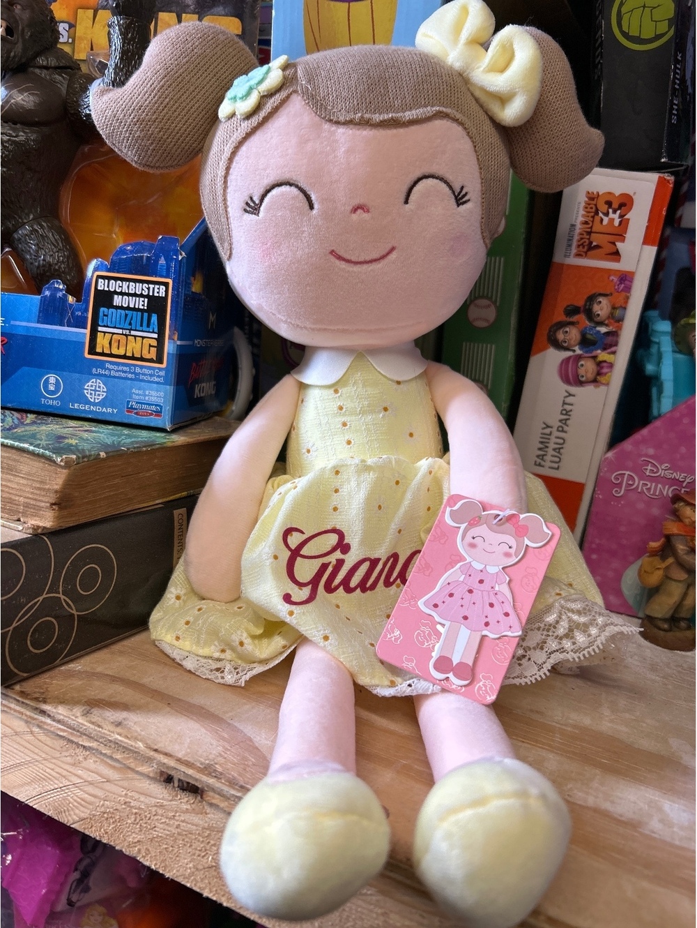 Giana Plush Doll with Yellow Dress and Bow - 16 Inches